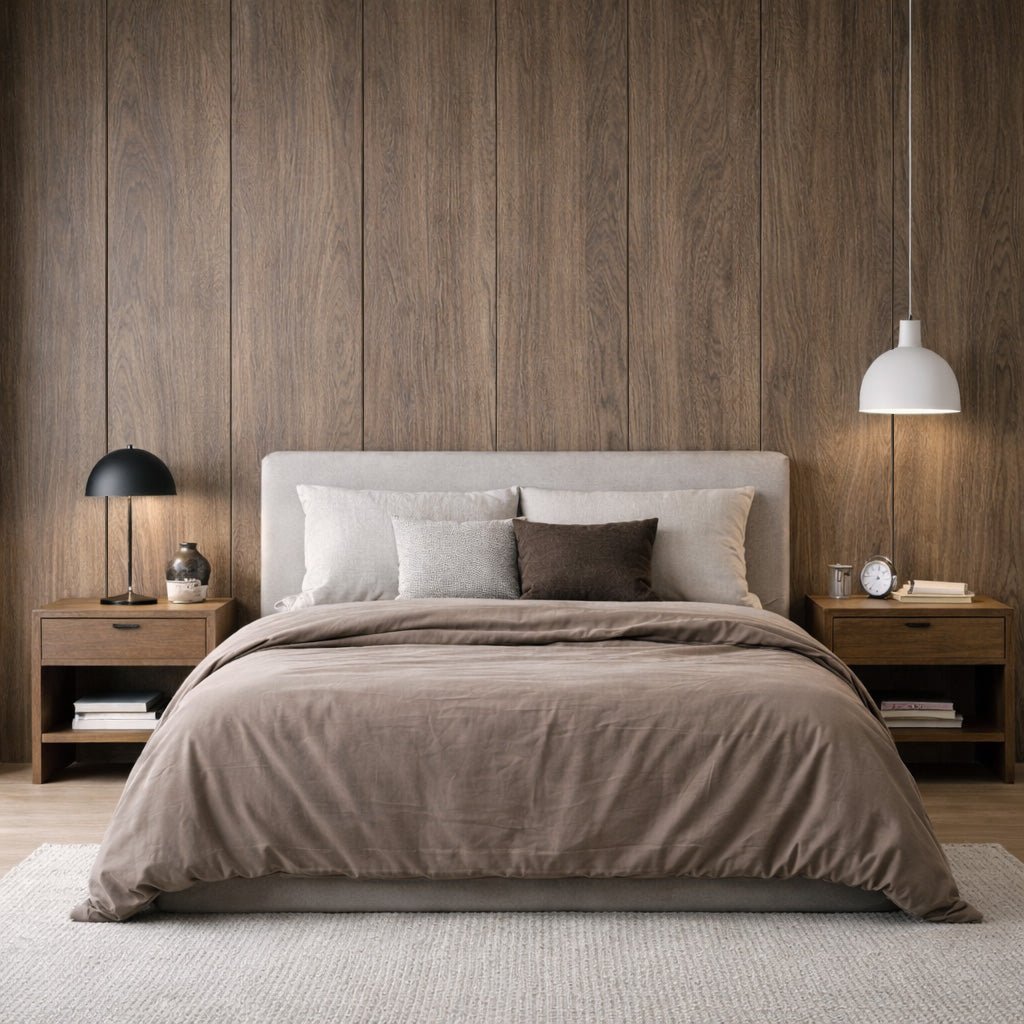 106" Tall ULTRALIGHT Flexible Lightweight Full Walnut Accent Wall Panels with Black Felt Backing