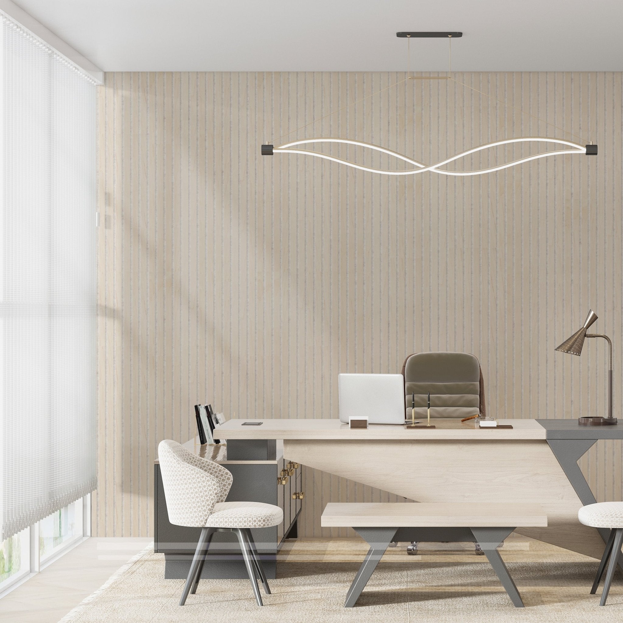 106" ULTRALIGHT Flexible Lightweight Maple Acoustic Wood Slat Wall Panels with Beige Felt Backing