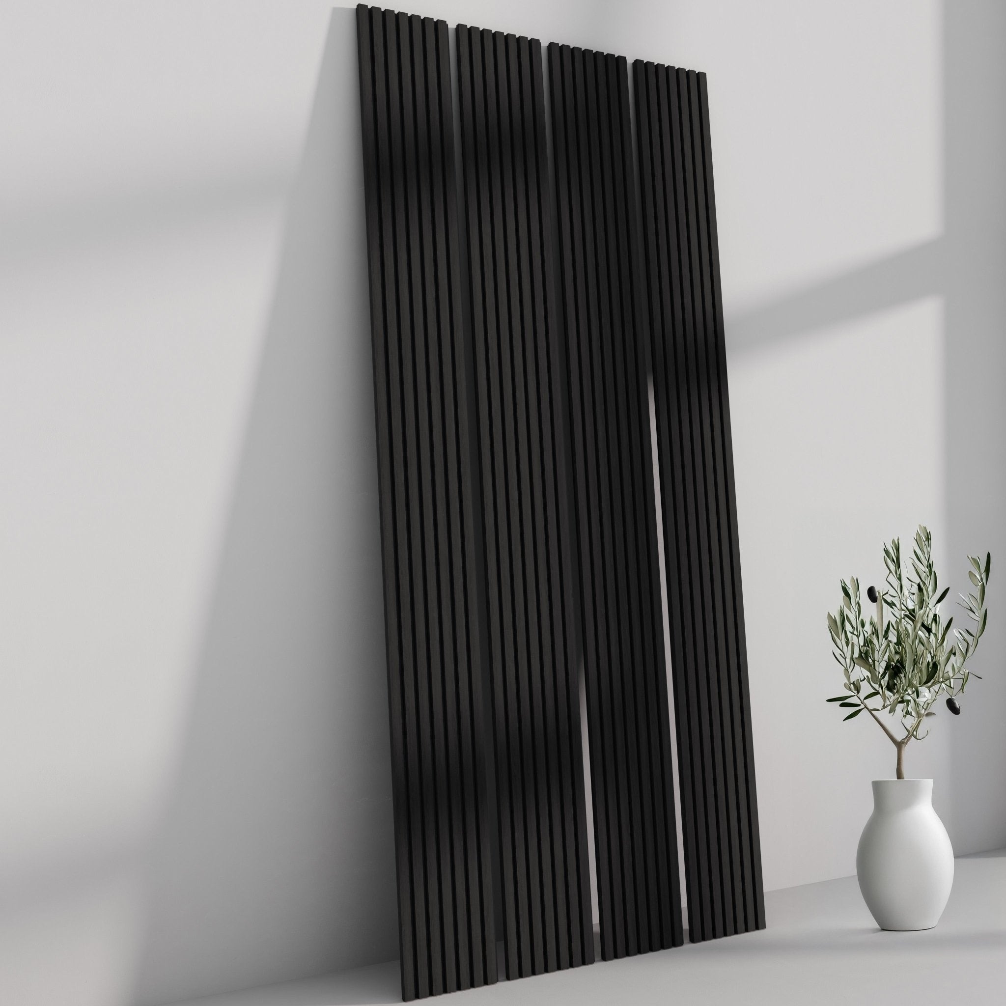 106" Black Oak TrueWood Lite 3-Sided Veneer Acoustic Slat Panel