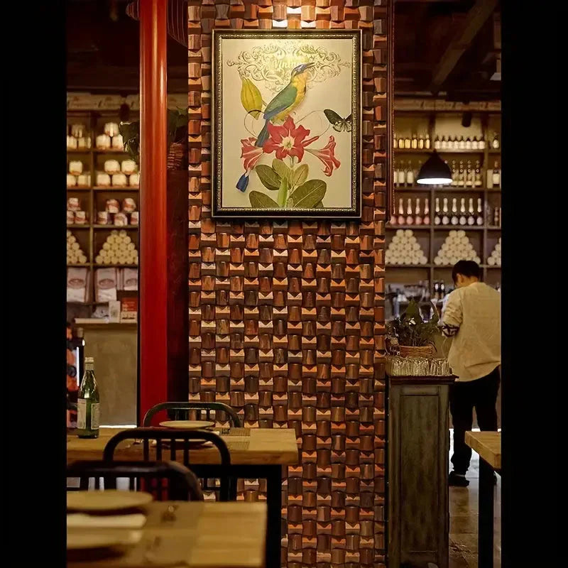 Solid Wood 3D Mosaic Panel Premium ✅(30 x 30 cm)