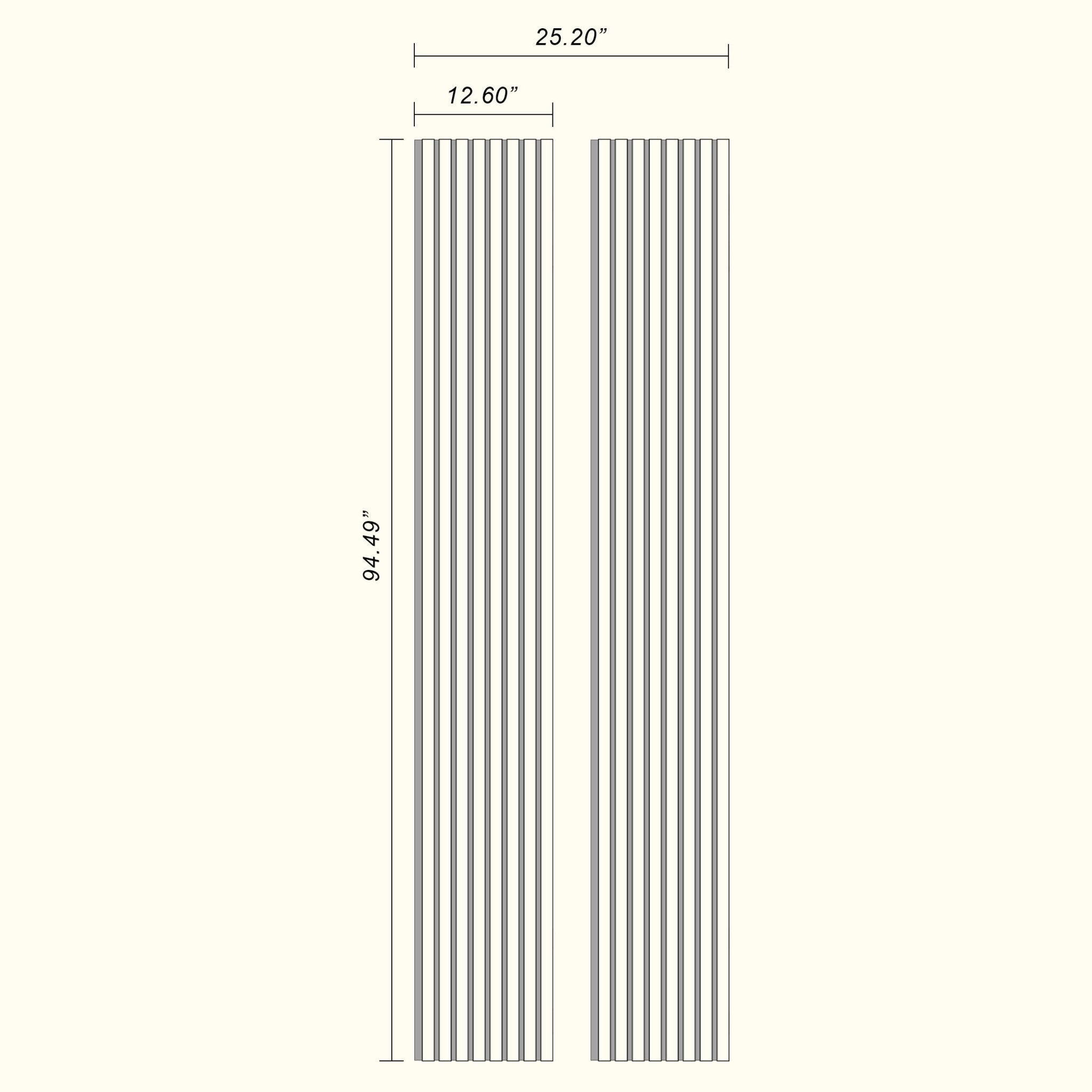 Caviar Matte Black Slat Acoustic Wall Panel with Black Felt Backing