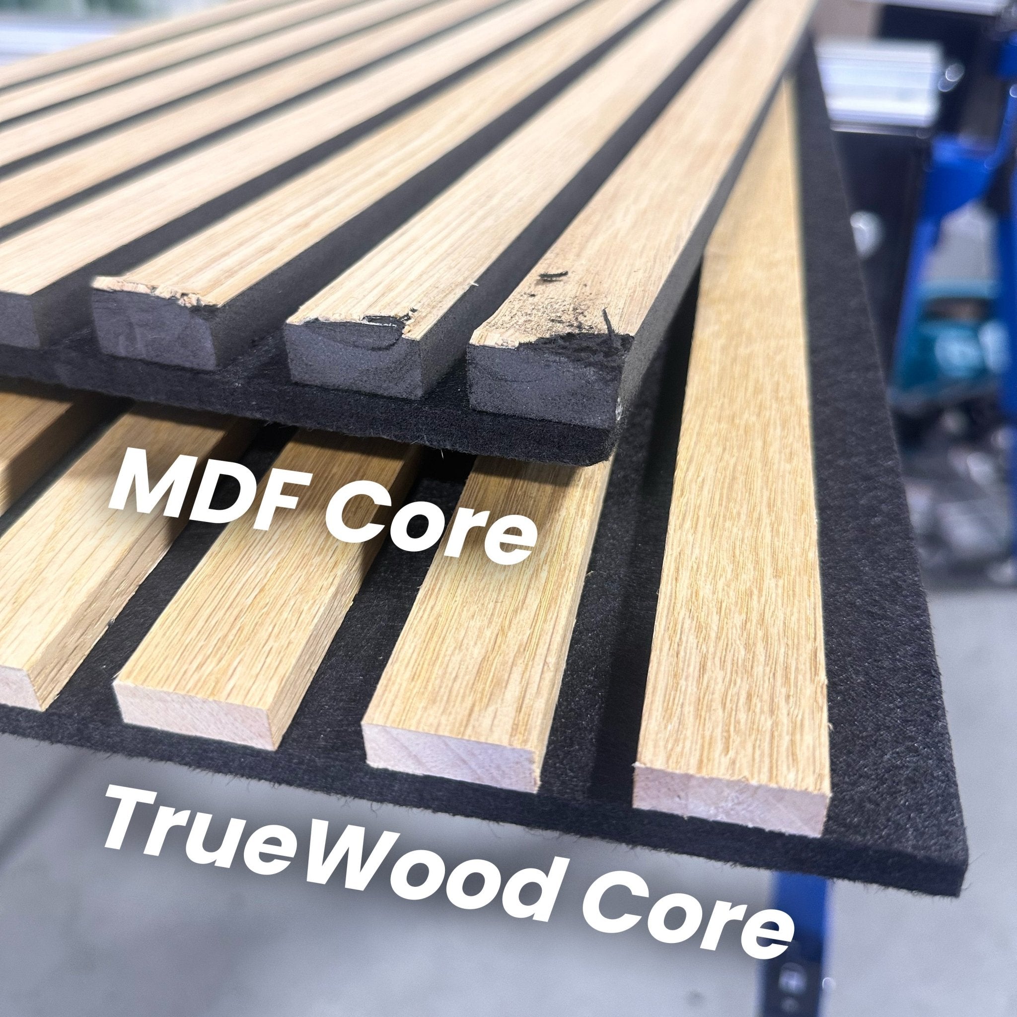 106" Grey Oak TrueWood Lite 3-Sided Veneer Acoustic Slat Panel