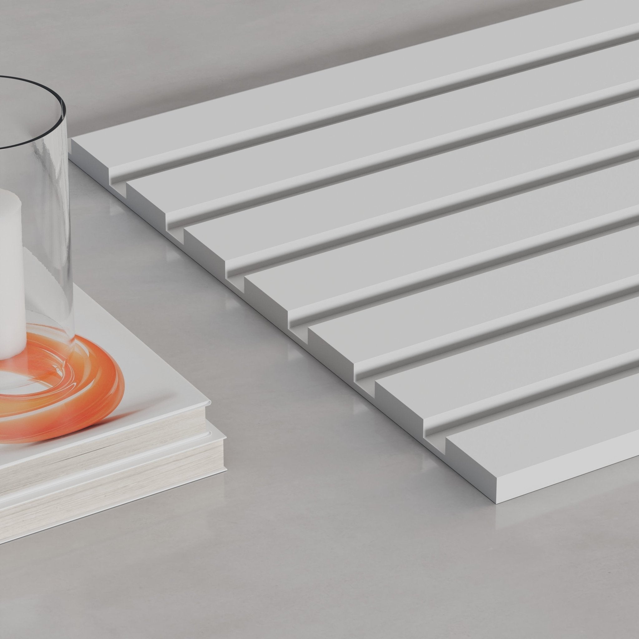 106" Slat Paint-Ready Fluted Wall Panels (4 Panels)