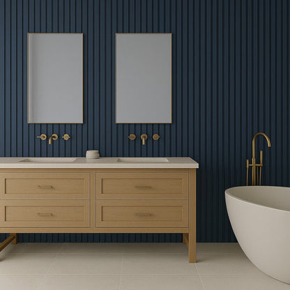 106" Slat Paint-Ready Fluted Wall Panels (4 Panels)