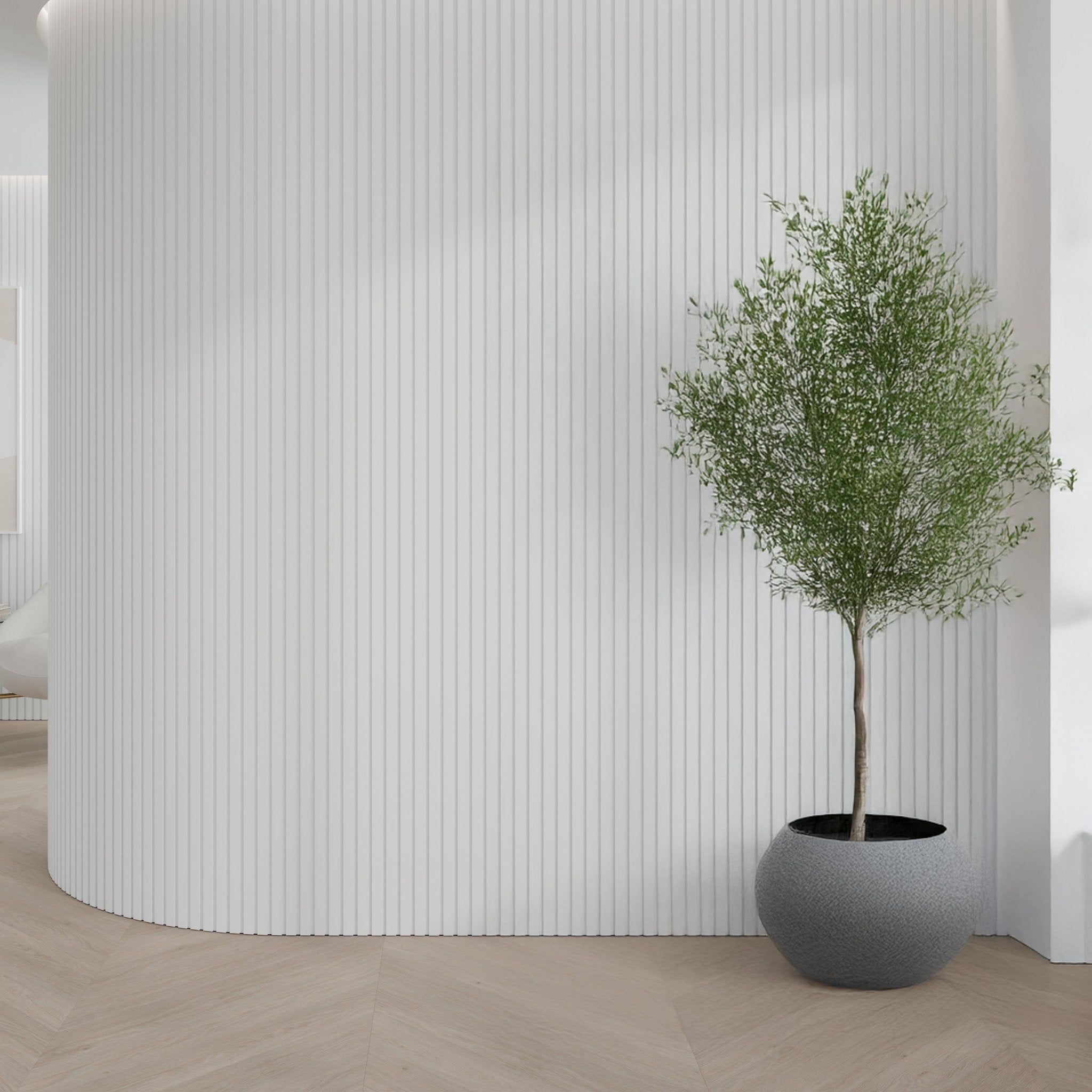 106" Slat Paint-Ready Fluted Wall Panels (4 Panels)