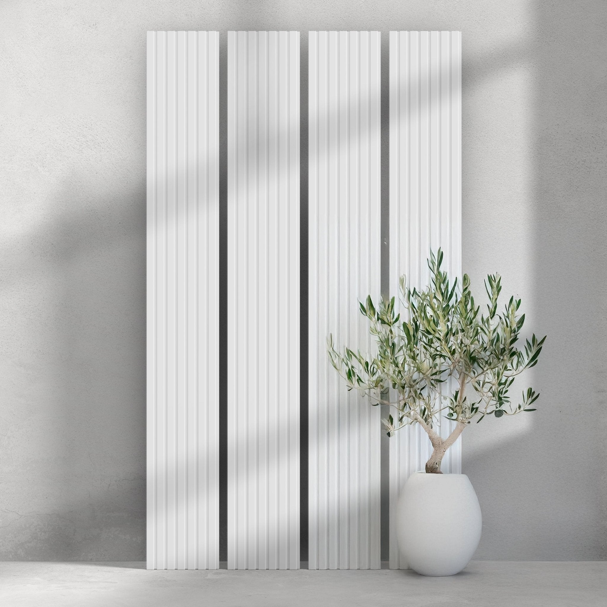 106" Slat Paint-Ready Fluted Wall Panels (4 Panels)