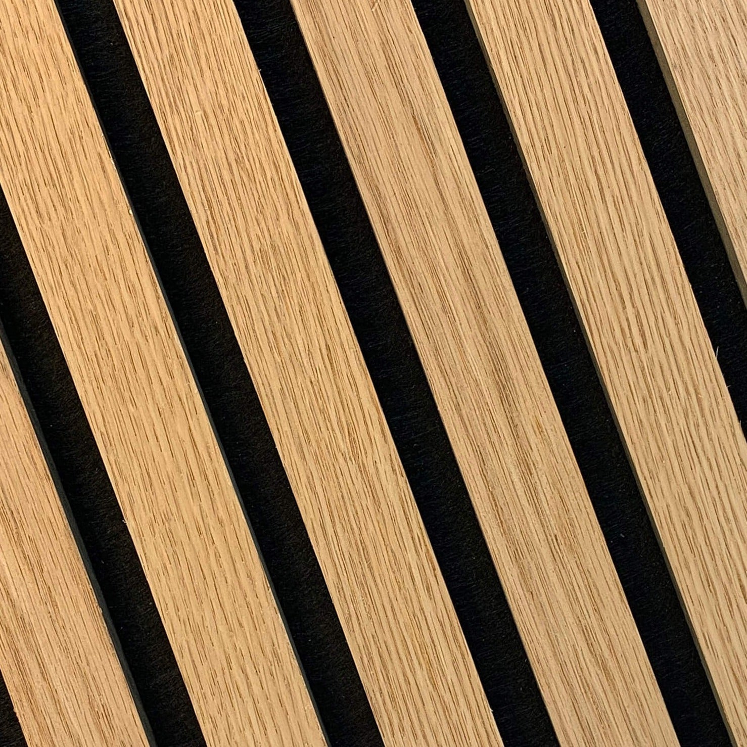 106" Tall ULTRALIGHT Flexible Lightweight White Oak Acoustic Wood Slat Wall Panels with Black Felt Backing