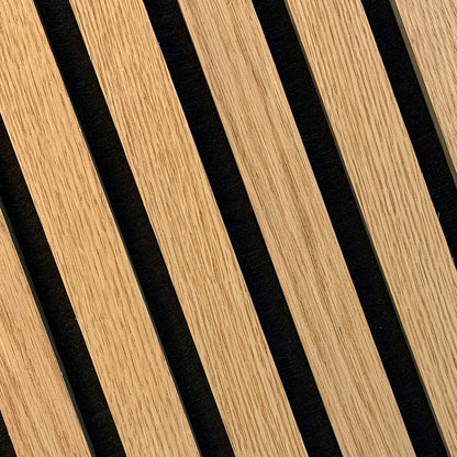 106" Tall ULTRALIGHT Flexible Lightweight White Oak Acoustic Wood Slat Wall Panels with Black Felt Backing