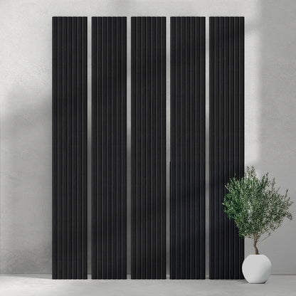 106" ULTRALIGHT Flexible Lightweight Black Oak Acoustic Wood Slat Wall Panels with Black Felt Backing