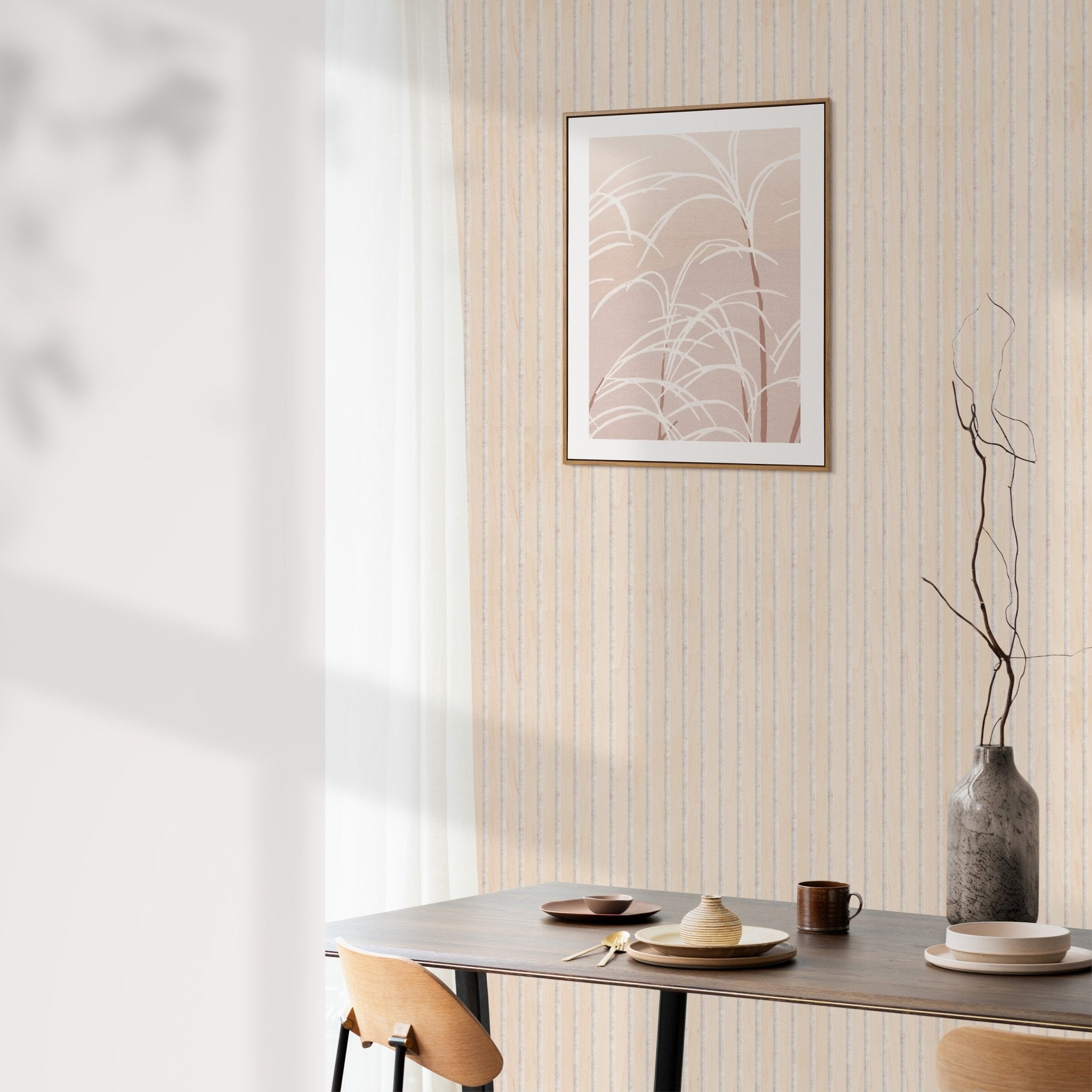 106" ULTRALIGHT Flexible Lightweight Maple Acoustic Wood Slat Wall Panels with Beige Felt Backing