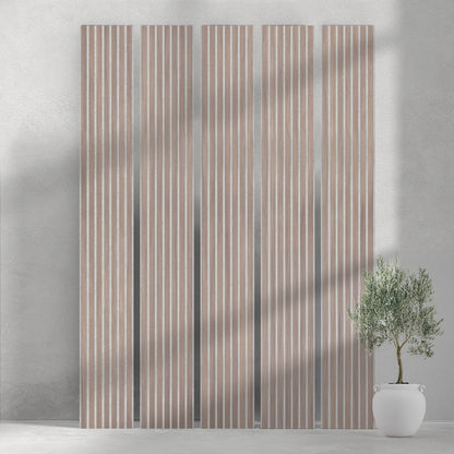 106" ULTRALIGHT Flexible Lightweight Walnut Acoustic Wood Slat Wall Panels with Grey Felt Backing