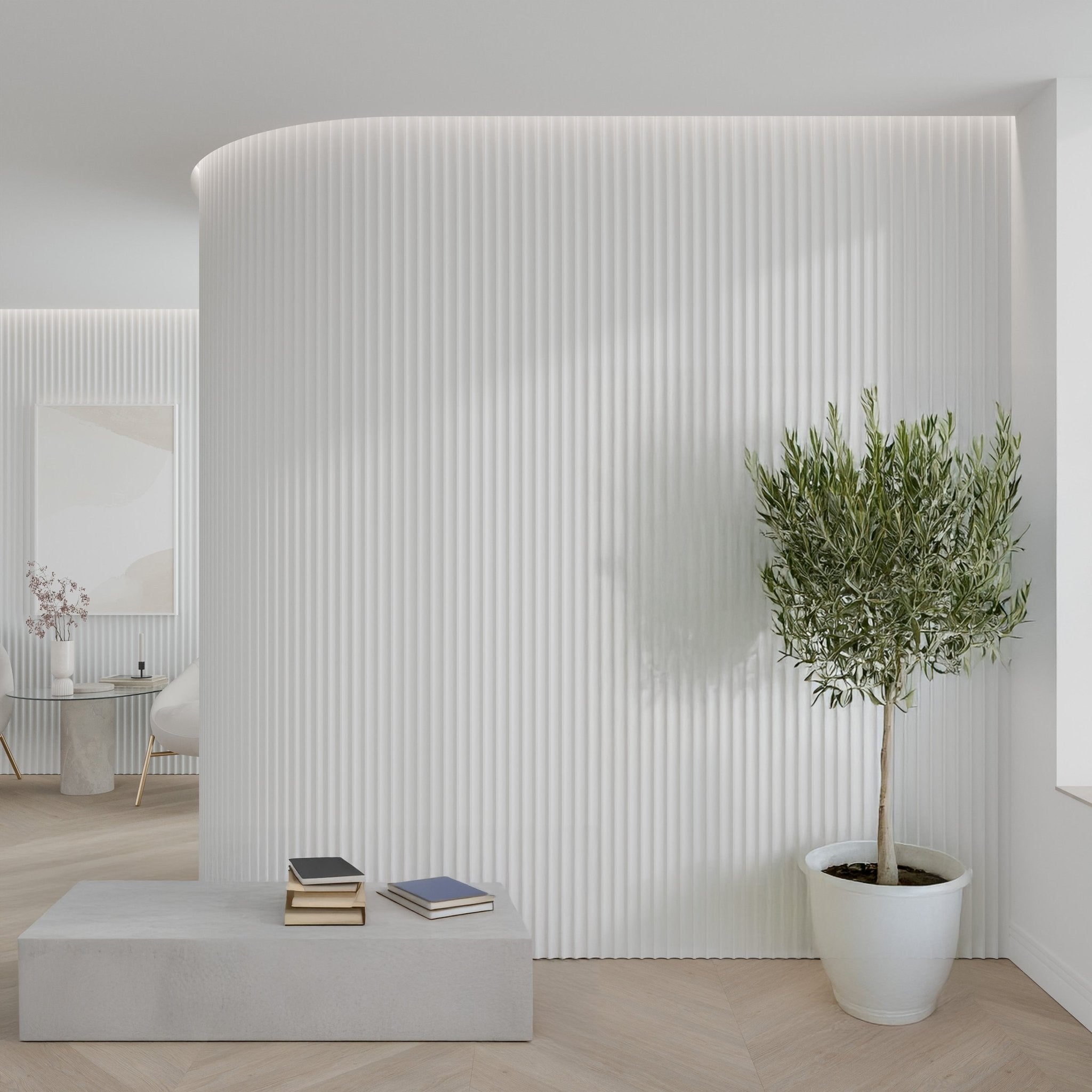 106" Valley Paint-Ready Fluted Wall Panels (4 Panels)