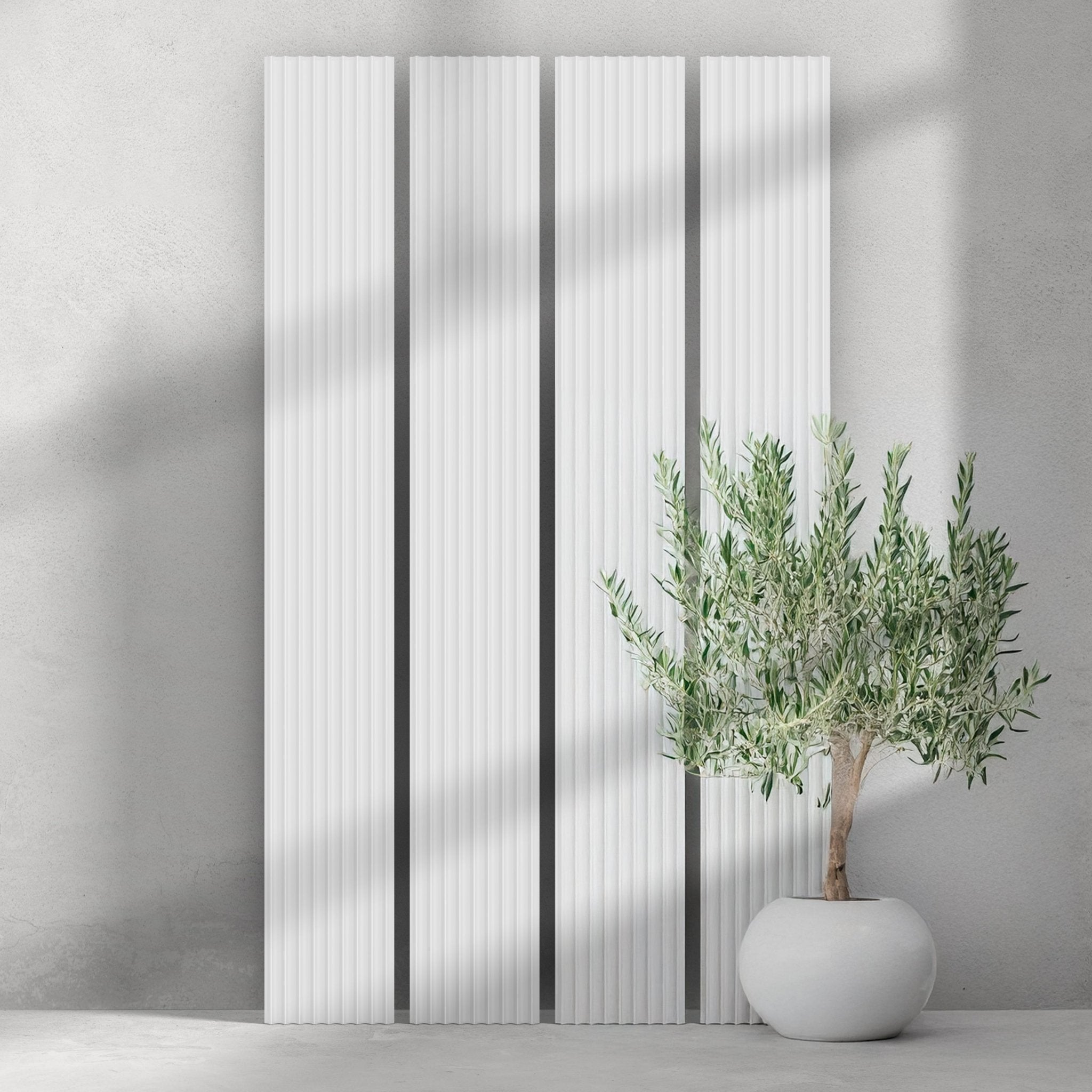 106" Valley Paint-Ready Fluted Wall Panels (4 Panels)