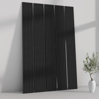 106" ULTRALIGHT Flexible Lightweight Black Oak Acoustic Wood Slat Wall Panels with Black Felt Backing