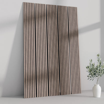106" Tall ULTRALIGHT Flexible Lightweight Walnut Acoustic Wood Slat Wall Panels with Black Felt Backing