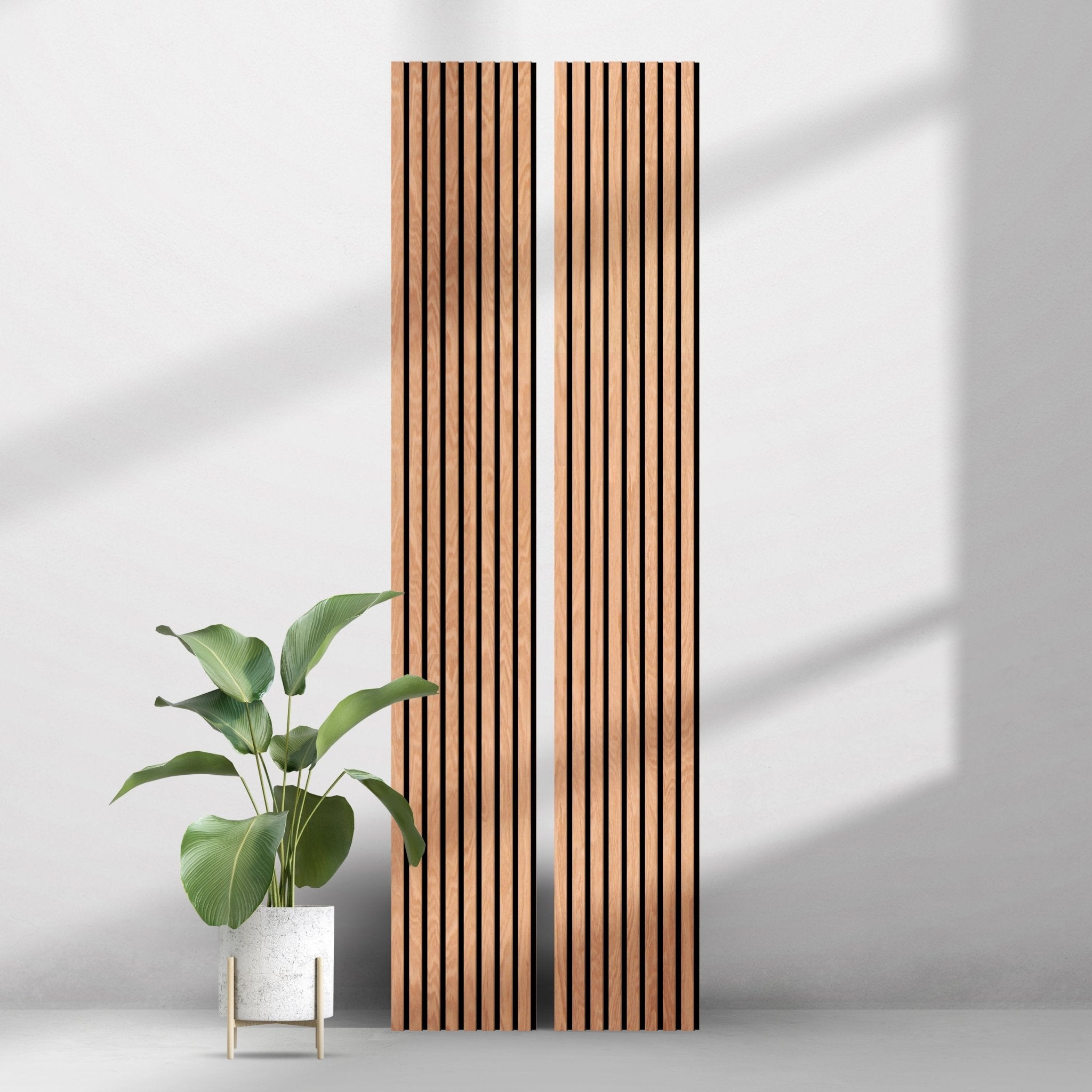 American Red Oak 100% Solid Acoustic Wood Slat Wall Panels with Black Felt Backing
