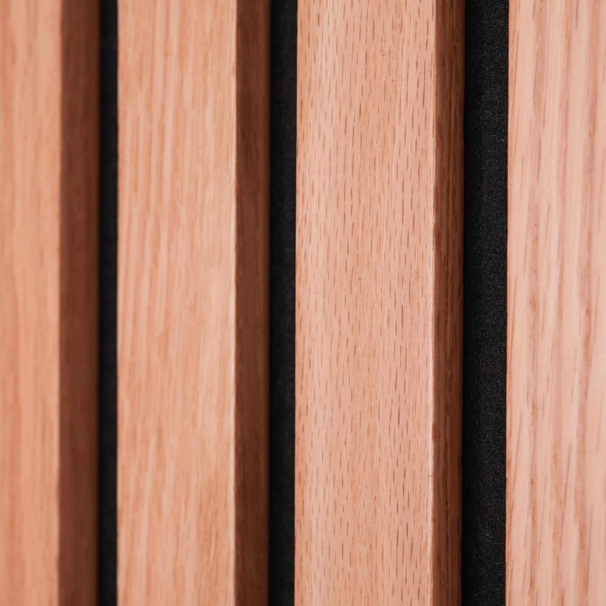 American Red Oak 100% Solid Acoustic Wood Slat Wall Panels with Black Felt Backing