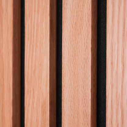 American Red Oak 100% Solid Acoustic Wood Slat Wall Panels with Black Felt Backing