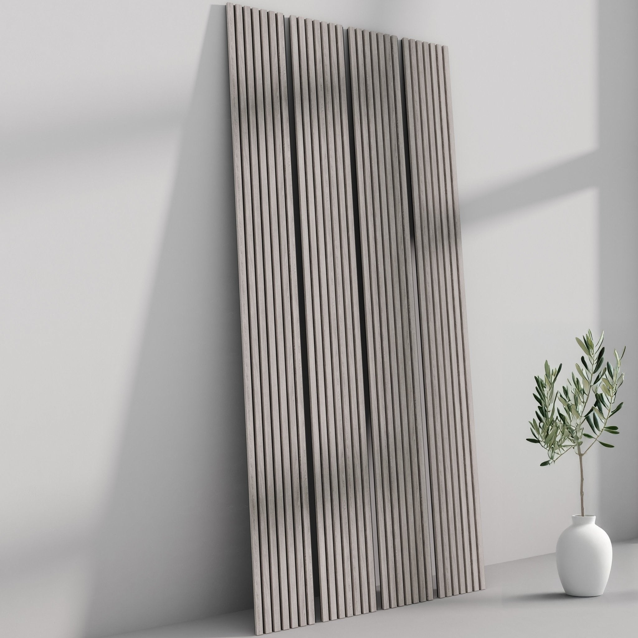106" Grey Oak TrueWood Lite 3-Sided Veneer Acoustic Slat Panel