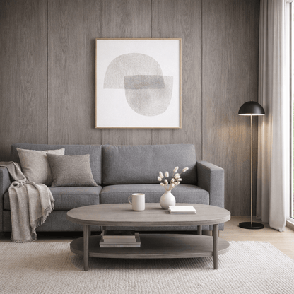 ULTRALIGHT Flexible Lightweight Full Grey Oak Accent Wall Panels with Black Felt Backing