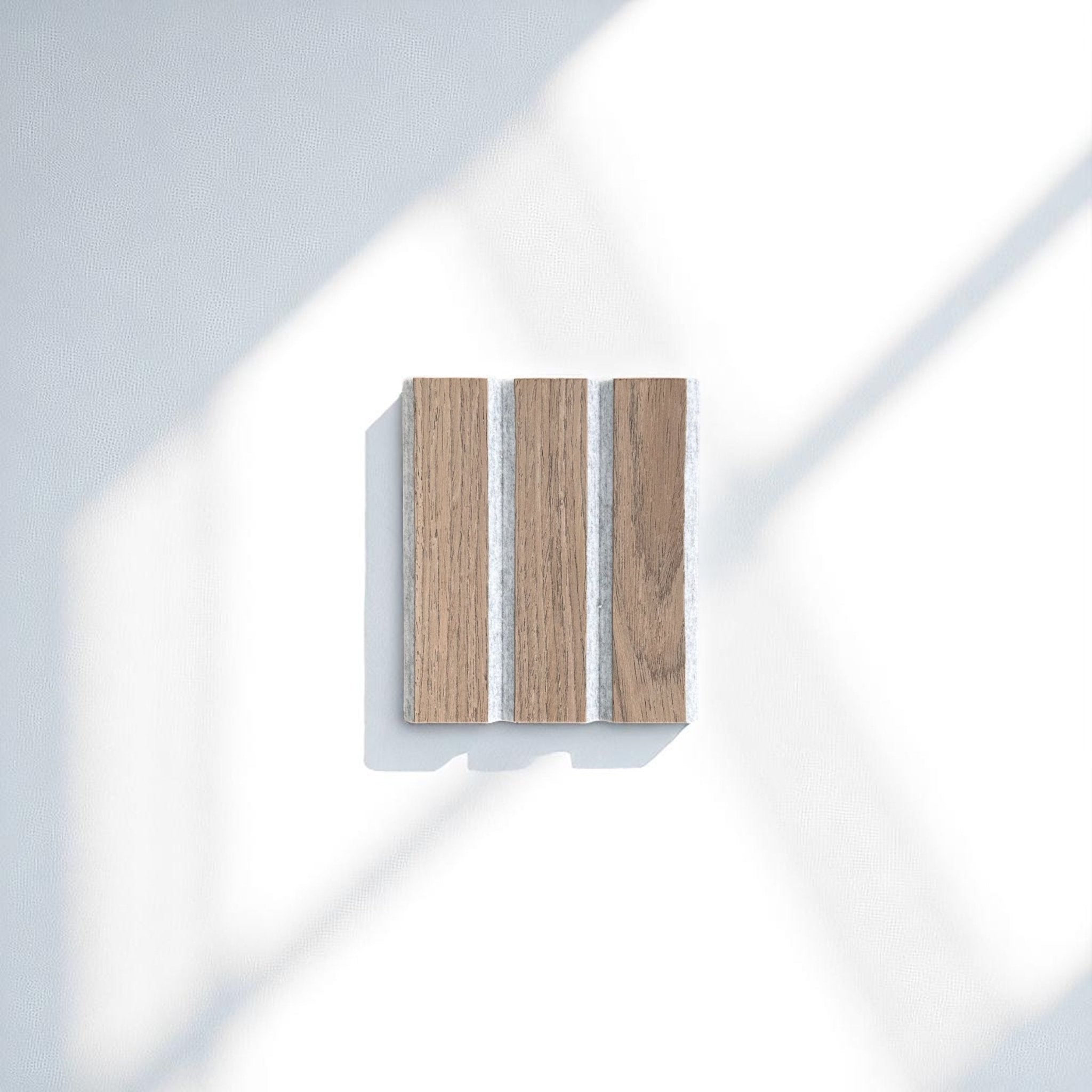 ULTRALIGHT Wood Slat Acoustic Panel Sample in Walnut, Grey Felt