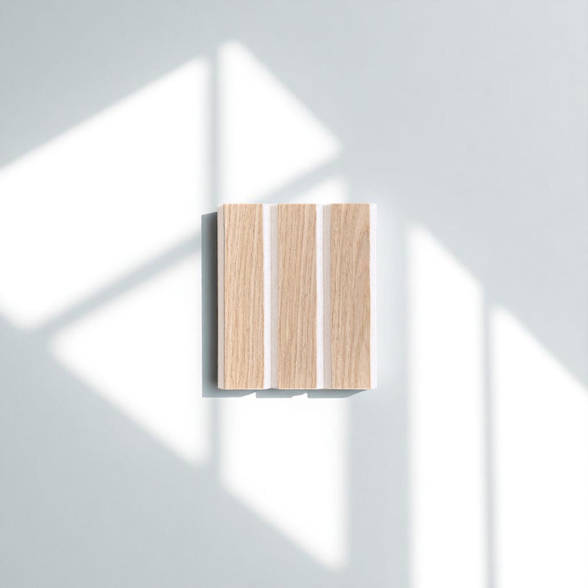 ULTRALIGHT Wood Slat Acoustic Panel Sample in White Oak, Beige Felt