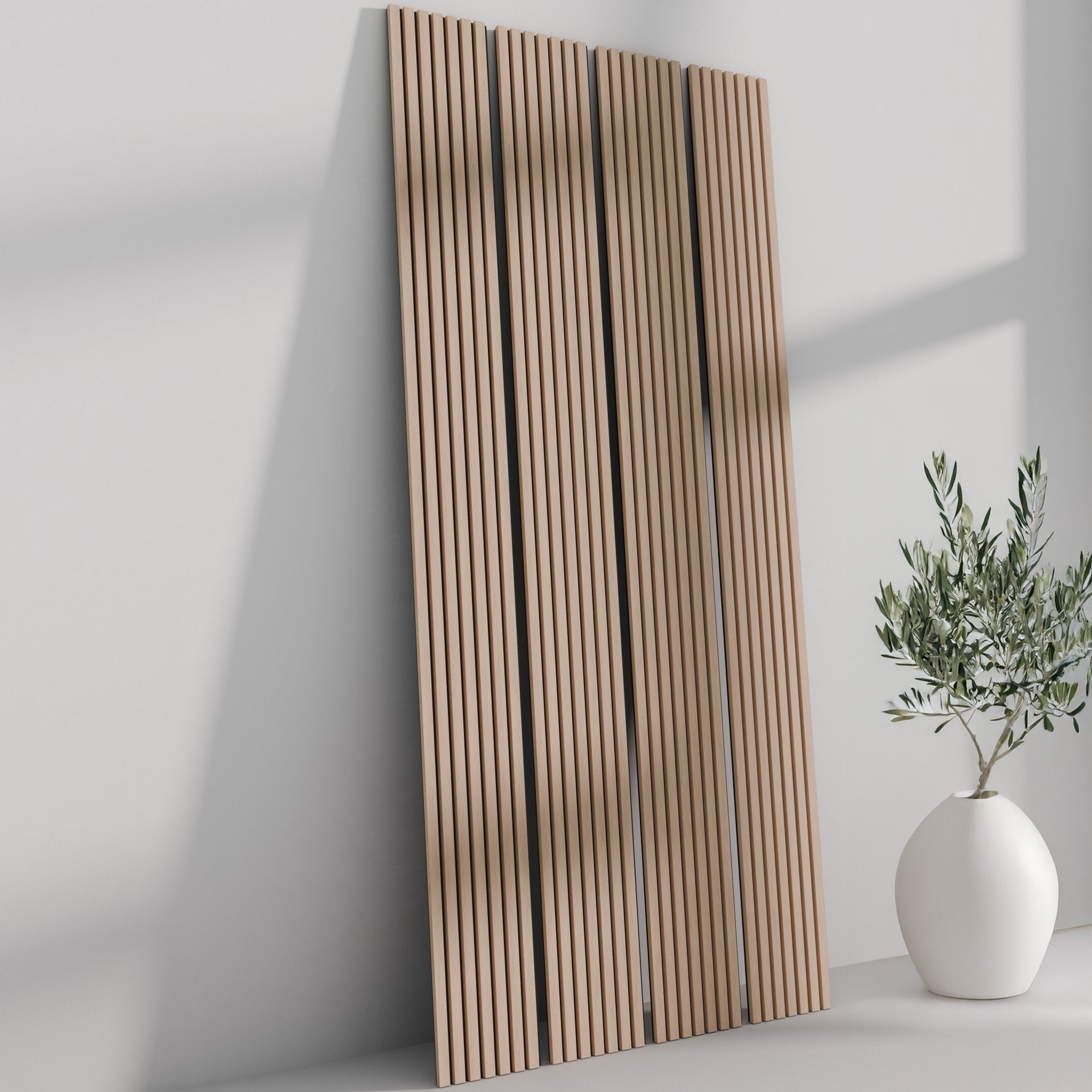 106" Natural Oak TrueWood Lite 3-Sided Veneer Acoustic Slat Panel