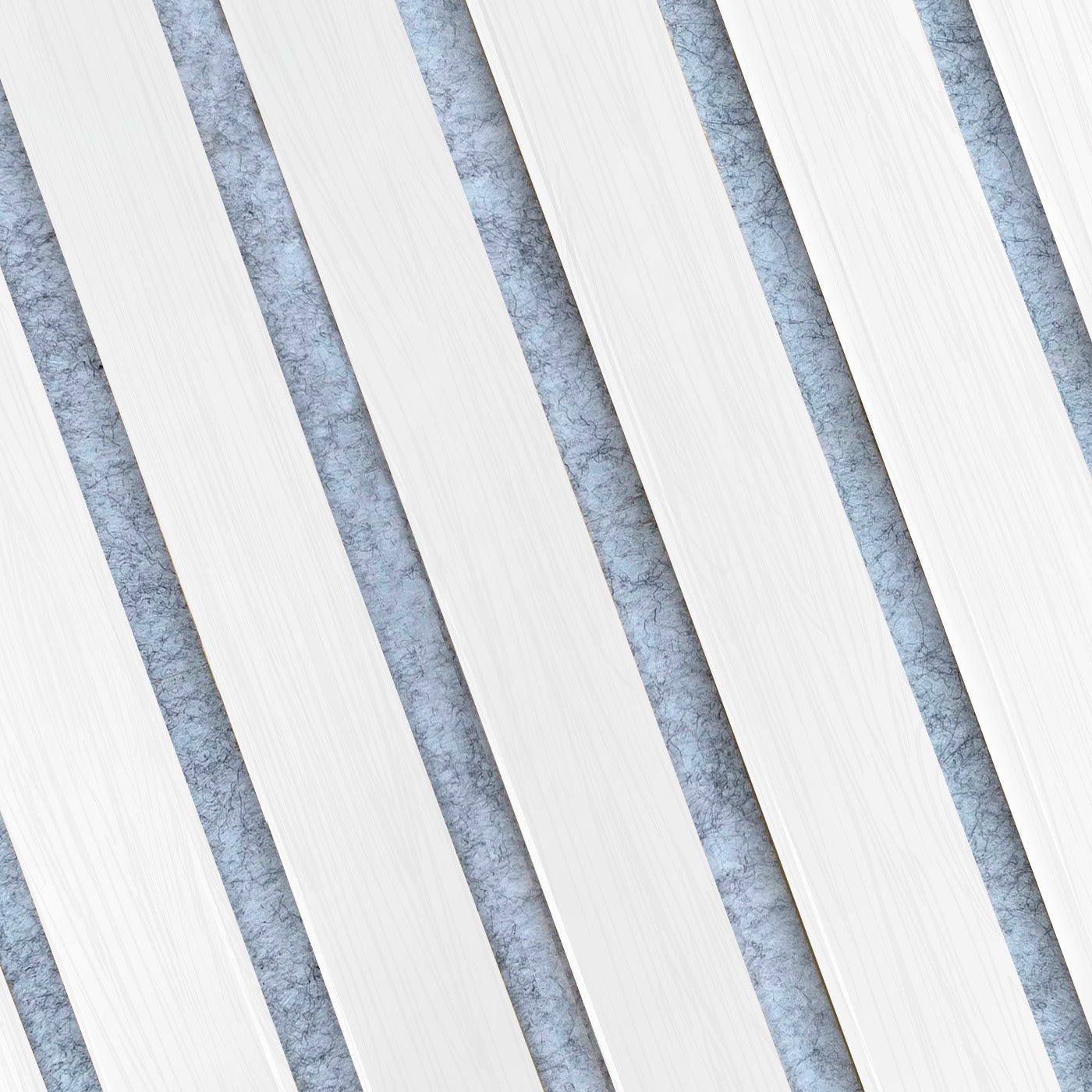 Diamond White Wall Slat Acoustic Panel with Grey Felt Backing